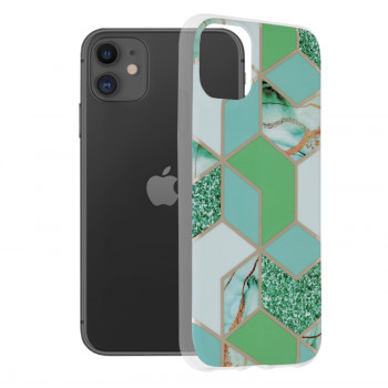 Husa telefon iPhone 11 - Techsuit Marble Series - Green Hex