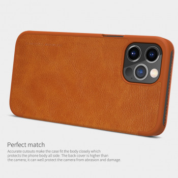 Husa telefon iPhone 12 Pro Max - Nillkin QIN Leather Case - Brown - Img 4