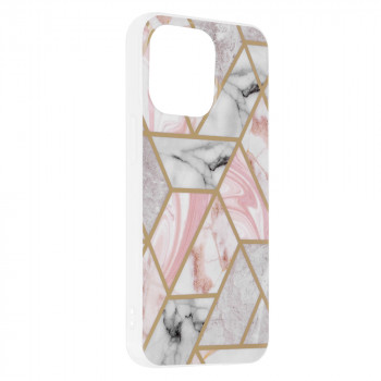 Husa telefon iPhone 13 Pro - Techsuit Marble Series - Pink Hex - Img 2