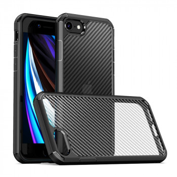 Husa telefon iPhone 7 / 8 / SE 2, SE 2020 / SE 3, SE 2022 - Techsuit Carbon Fuse - Black