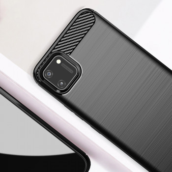 Husa telefon Realme C11 - Techsuit Carbon Silicone - Black - Img 4