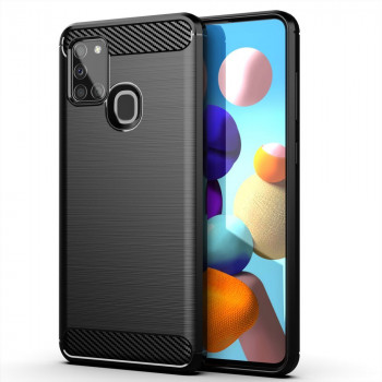 Husa telefon Samsung Galaxy A21s - Techsuit Carbon Silicone - Black - Img 1