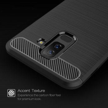Husa telefon Samsung Galaxy A6 Plus 2018 - Techsuit Carbon Silicone - Black - Img 4
