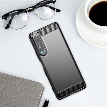 Husa telefon Sony Xperia 1 III - Techsuit Carbon Silicone - Black - Img 4