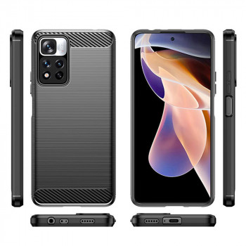 Husa telefon Xiaomi Redmi Note 11 Pro+ 5G - Techsuit Carbon Silicone - Black - Img 3