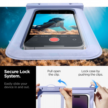Husa universala pentru telefon - Spigen Waterproof Case A601 - Aqua Blue - Img 3