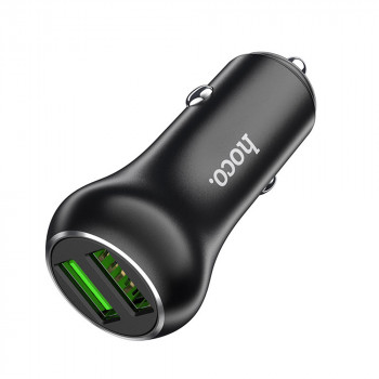 Incarcator Auto 2xUSB-A, QC 3.0, 36W, 3A - Hoco (Z37 Sharp) - Black - Img 1