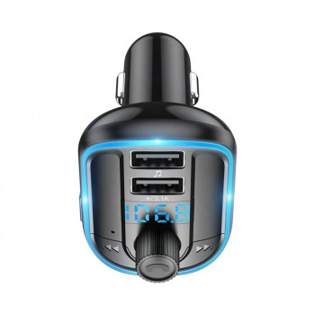 Incarcator Auto cu Modulator FM, Display LED, 2xUSB 3.1A, MicroSD - Yesido (Y44) - Black - Img 3