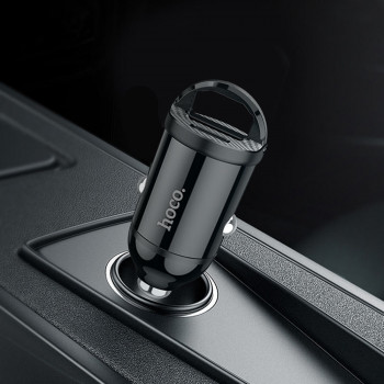 Incarcator Auto USB-A, USB Type-C, QC 3.0,PD 30W, 4.8A - Hoco (NZ2 Link) - Black - Img 3