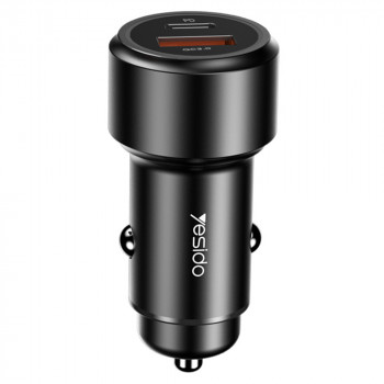 Incarcator Auto USB QC3.0 18W, Type-C PD 24W - Yesido (Y42) - Black