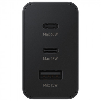 Incarcator Priza 2x Type-C/USB PPS, PD 65W, QC 3.0, AFC, FCP - Samsung (EP-T6530NBEGEU) - Black (Blister Packing) - Img 2