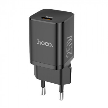 Incarcator USB-C, PD 25W, QC 3.0, 3A + Cablu Type-C la Lightning, 1m - Hoco Rigorous (N19) - Black - Img 4