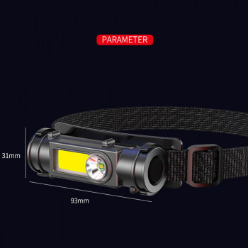 Lanterna Cap XPG, COB, LED - Techsuit (HL-B-04) - Black - Img 2
