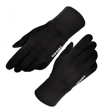 Manusi Touchscreen - Techsuit Suede (ST0009) - Black - Img 1
