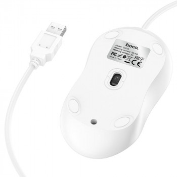 Mouse cu Fir, Conexiune prin USB, 1000 / 1600 DPI - Hoco Esteem (GM13) - White - Img 4