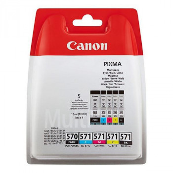 PACHET 5 CARTUSE SETUP ORIGINALE CANON PGI570 CLI571 - Img 2