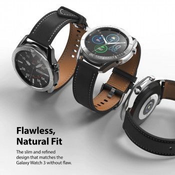 Rama pentru Samsung Galaxy Watch 3 45mm - Ringke Bezel Styling - Stainless Silver / White - Img 4