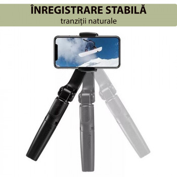Selfie Stick Bluetooth - Spigen Tripod Mount and Gimbal Stabilizer (S610W) - Black - Img 3