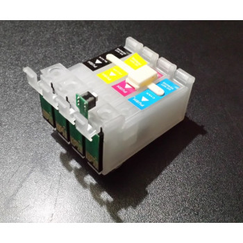 SET Cartuse rezerva pentru Ciss Epson T711 T712 T713 T714, T0711 T0712 T0713 T0714, Epson Stylus Photo PX-700W R265 R285 R360 RX-560 RX-585 cu BUTON DE RESETARE !! PRET PROMO !!