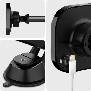 Suport Auto Magnetic Bord / Parbriz - Spigen MagSafe Compatible (ITS35) - Black - Img 2