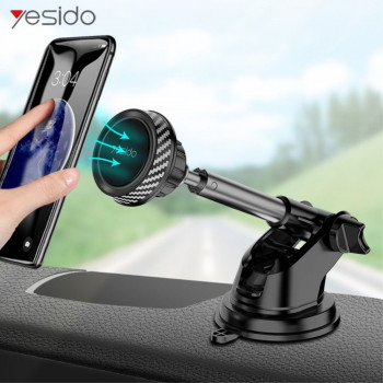 Suport Auto Magnetic Bord / Parbriz - Yesido Extendable Arm (C67) - Black - Img 3