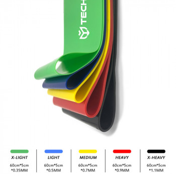 Benzi elastice (set 5) pentru antrenament - Techsuit TS-01 - Multicolor - Img 2