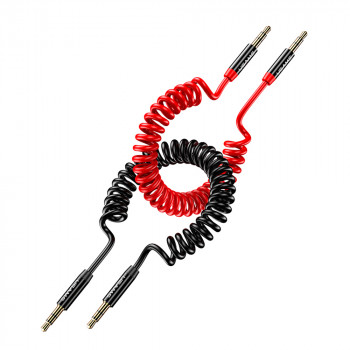 Cablu Adaptor Spiralat Jack la Jack 1.2m - USAMS (US-SJ256) - Black - Img 2