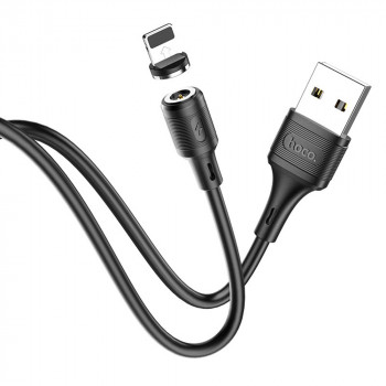 Cablu de Incarcare Magnetic USB-A la Lightning 12W, 2.4A, 1m - Hoco Sereno (X52) - Black - Img 3