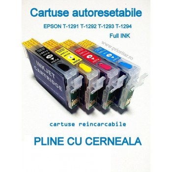 Cartuse autoresetabile PLIN CU CERNEALA EPSON T1292 reincarcabile refilabile Cyan ( Cartus T-1292 cip auto-resetabil albastru ) - Img 3