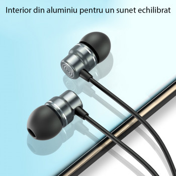 Casti Audio Stereo Jack cu Microfon, 1.2m - Yesido (YH-32) - Black - Img 3