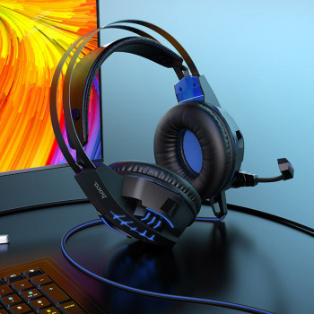 Casti Gaming Jack 3.5mm, USB - Hoco (W102 Cool) - Blue - Img 3