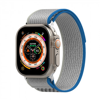 Curea pentru Apple Watch 1/2/3/4/5/6/7/8/SE/SE 2 (38/40/41mm) - Techsuit Watchband (W039) - Blue / Gray - Img 2