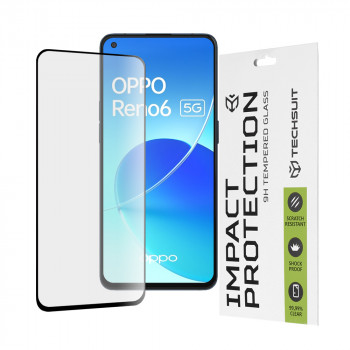 Folie protectie telefon Oppo Reno6 5G - Techsuit 111D Full Cover / Full Glue Glass - Black