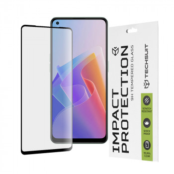 Folie protectie telefon Oppo Reno7 4G / Reno7 Lite / Reno8 Lite / OnePlus Nord N20 5G - Techsuit 111D Full Cover / Full Glue Glass - Black