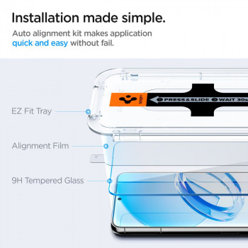 Folie protectie telefon Samsung Galaxy S23 (set 2) - Spigen Glas.TR EZ FIT - Clear - Img 4