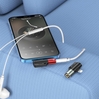 Hoco - Audio Adapter (LS32) - Lightning to Jack 3.5mm, Lightning, 2A - Metal Gray - Img 4
