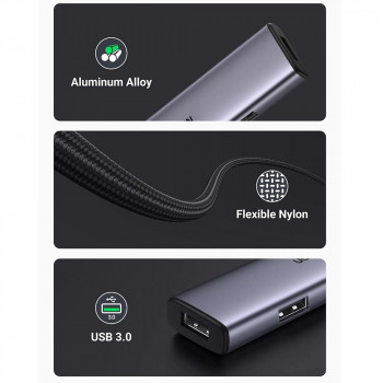 Hub Type-C la 4xUSB 3.0, 5Gbps - Ugreen (20841) - Gray - Img 3