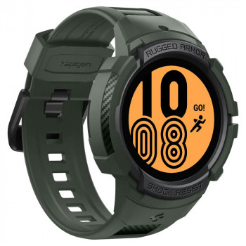 Husa pentru Samsung Galaxy Watch 4/5 (44mm) + Curea - Spigen Rugged Armor Pro - Military Green - Img 2