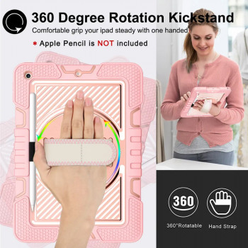 Husa pentru tableta iPad 9.7 (2017 / 2018) - Techsuit StripeShell 360 - Pink - Img 3