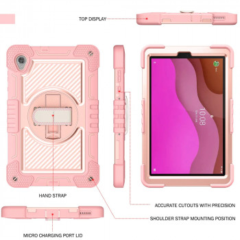 Husa pentru tableta Lenovo Tab M10 HD TB-X306F/TB-X306X - Techsuit StripeShell 360 - Pink - Img 2