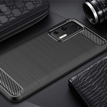 Husa telefon Huawei P40 Pro - Techsuit Carbon Silicone - Black - Img 2
