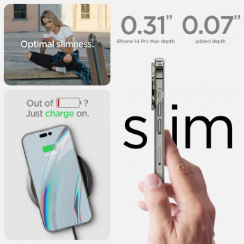 Husa telefon iPhone 14 Pro + 2x Folie - Spigen Crystal Pack 360 - Crystal Clear - Img 4