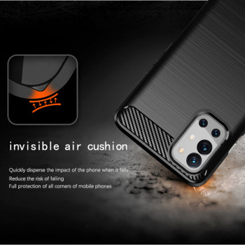 Husa telefon OnePlus 9R - Techsuit Carbon Silicone - Black - Img 3