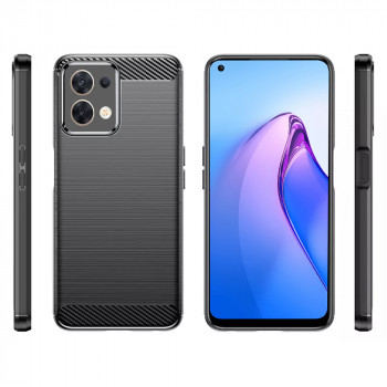 Husa telefon Oppo Reno8 - Techsuit Carbon Silicone - Black - Img 2