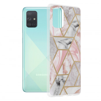 Husa telefon Samsung Galaxy A71 4G - Techsuit Marble Series - Pink Hex