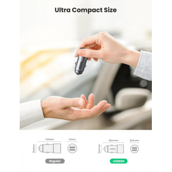 Incarcator Auto 2xUSB-A, 24W, 4.8A - Ugreen (50592) - Gray - Img 3
