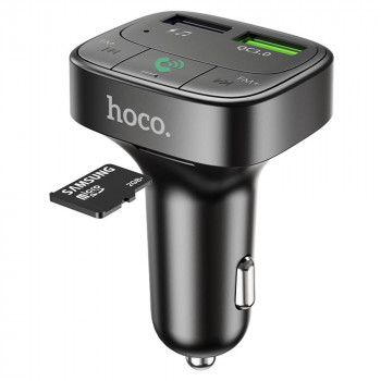 Incarcator Auto cu Modulator FM 2xUSB-A, QC 3.0, 18W, 3.1A - Hoco Promise (E59) - Black - Img 3