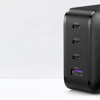 Incarcator Priza Fast Charge GaN x PD65W, 3x Type-C, USB - Ugreen (70774) - Black - Img 3