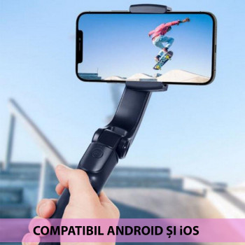 Selfie Stick Bluetooth - Spigen Tripod Mount and Gimbal Stabilizer (S610W) - Black - Img 4