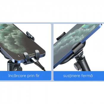 Suport Auto Telefon Parbriz / Bord - Yesido Gravity Grip (C120) - Black - Img 3